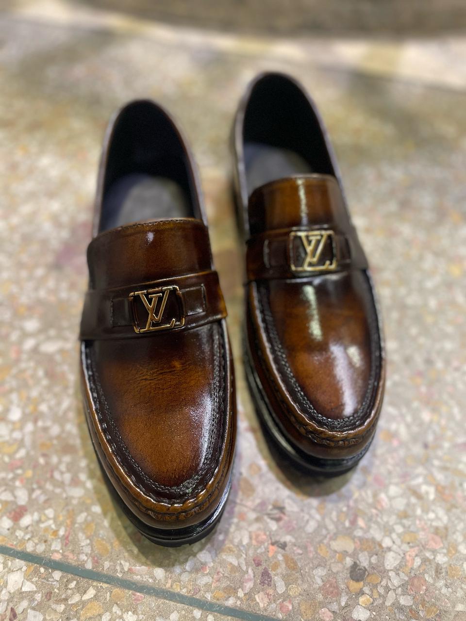 Double Shaded Brown LV Buckle Semi-formal shoes in Vibram Sole